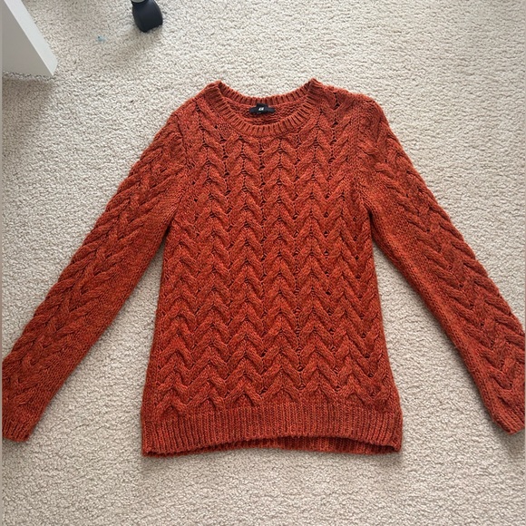H&M Sweaters Hm Burnt Orange Sweater Poshmark